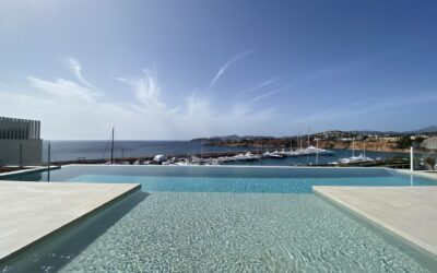 Modern luxury villa with sea views above Port Adriano, Mallorca