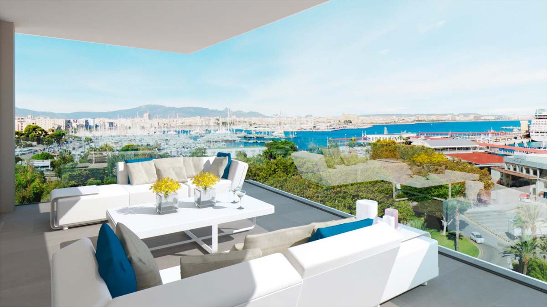 Exclusive luxury apartment with view of the harbor of Palma, Mallorca